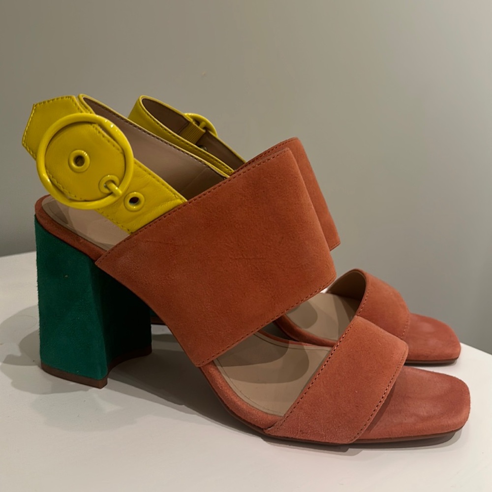 WORN ONCE Banana Republic Suede Color Block Heel